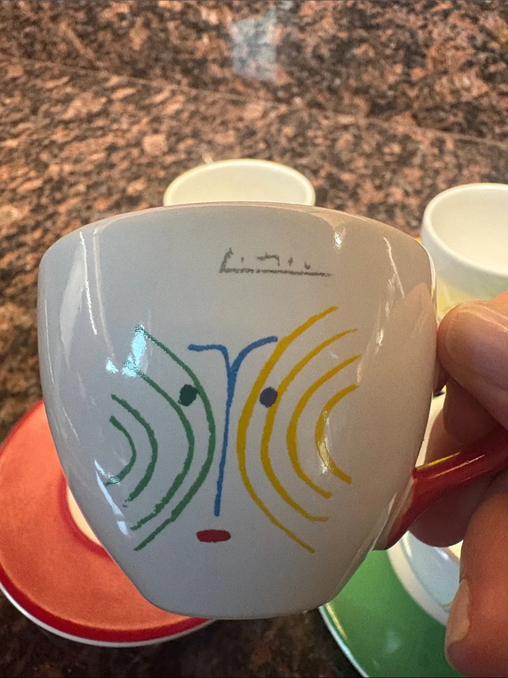 Masterpiece Editions Picasso 4 Espresso Cups with Decorative Plates